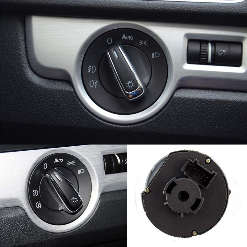 Ketofa Generic Auto Headlight Sensor Chrome Switch, Replacement for 5ND 941 431 B, Fits for Golf MK5 / Golf MK6 / Tiguan/Jetta MK5, Automatic Headlight On/Off - Image 4